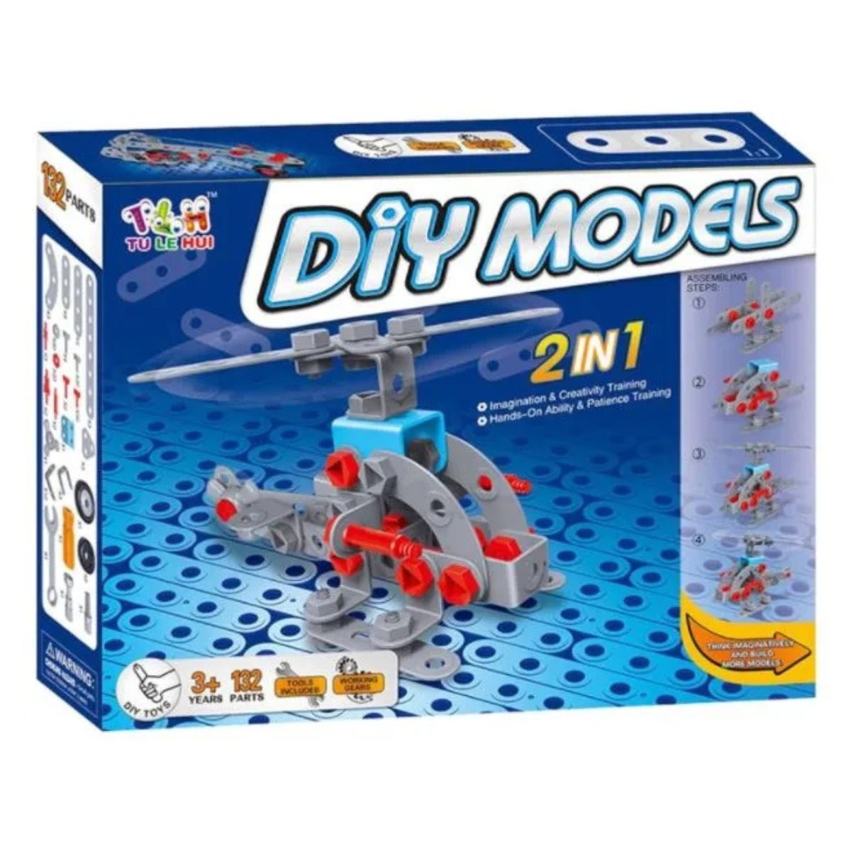 Blocos De Montar 2 Em 1 Helicóptero Diy Models - Steam Toy Blocos De Montar 2 Em 1 Helicóptero Diy Models - Steam Toy